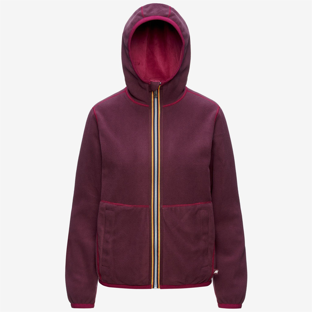 Fleece_Woman_LILY VELOUR POLAR DOUBLE_Jacket_Red Dk - Violet Mauve Wine - Commercial 2