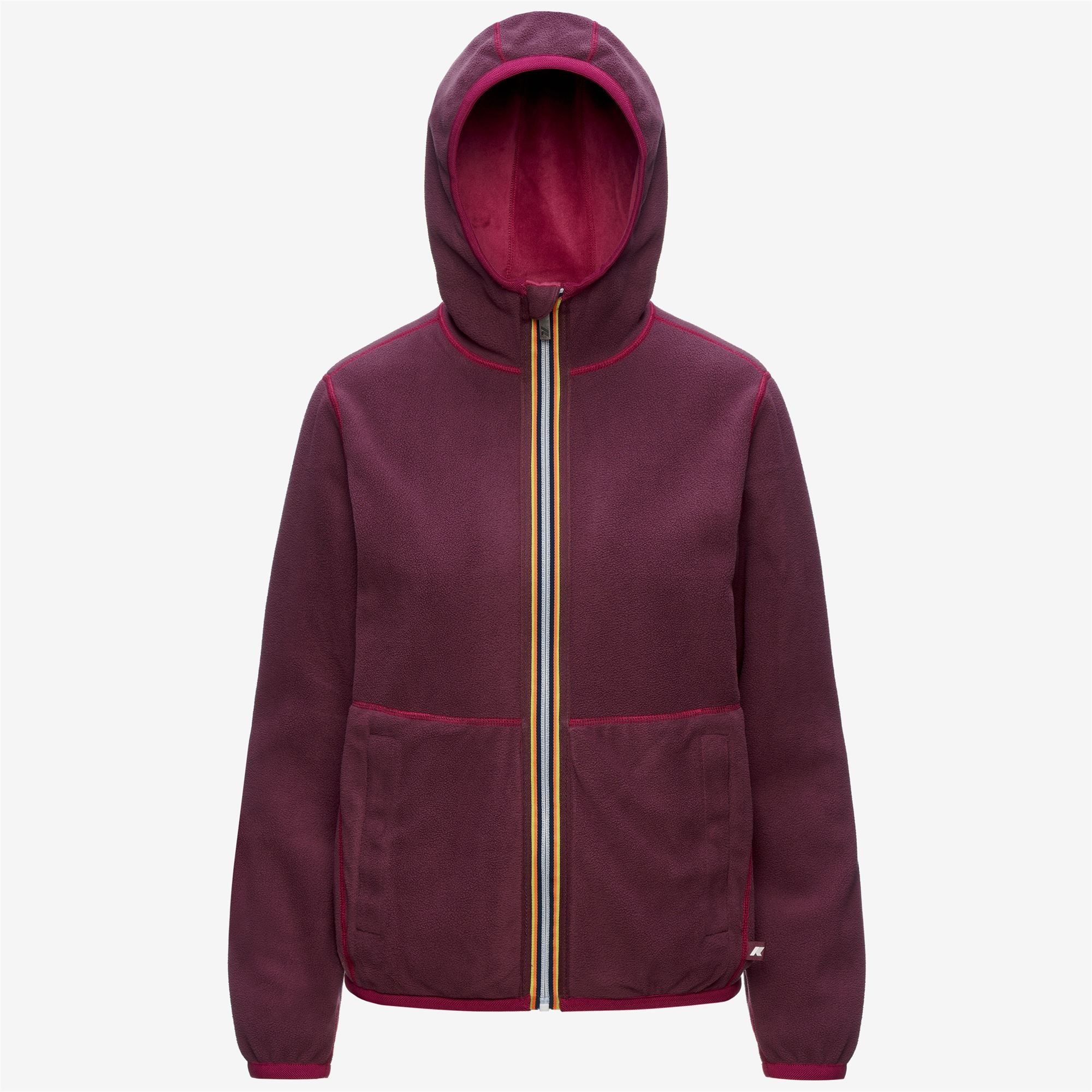 Fleece_Woman_LILY VELOUR POLAR DOUBLE_Jacket_Red Dk - Violet Mauve Wine - Commercial 2