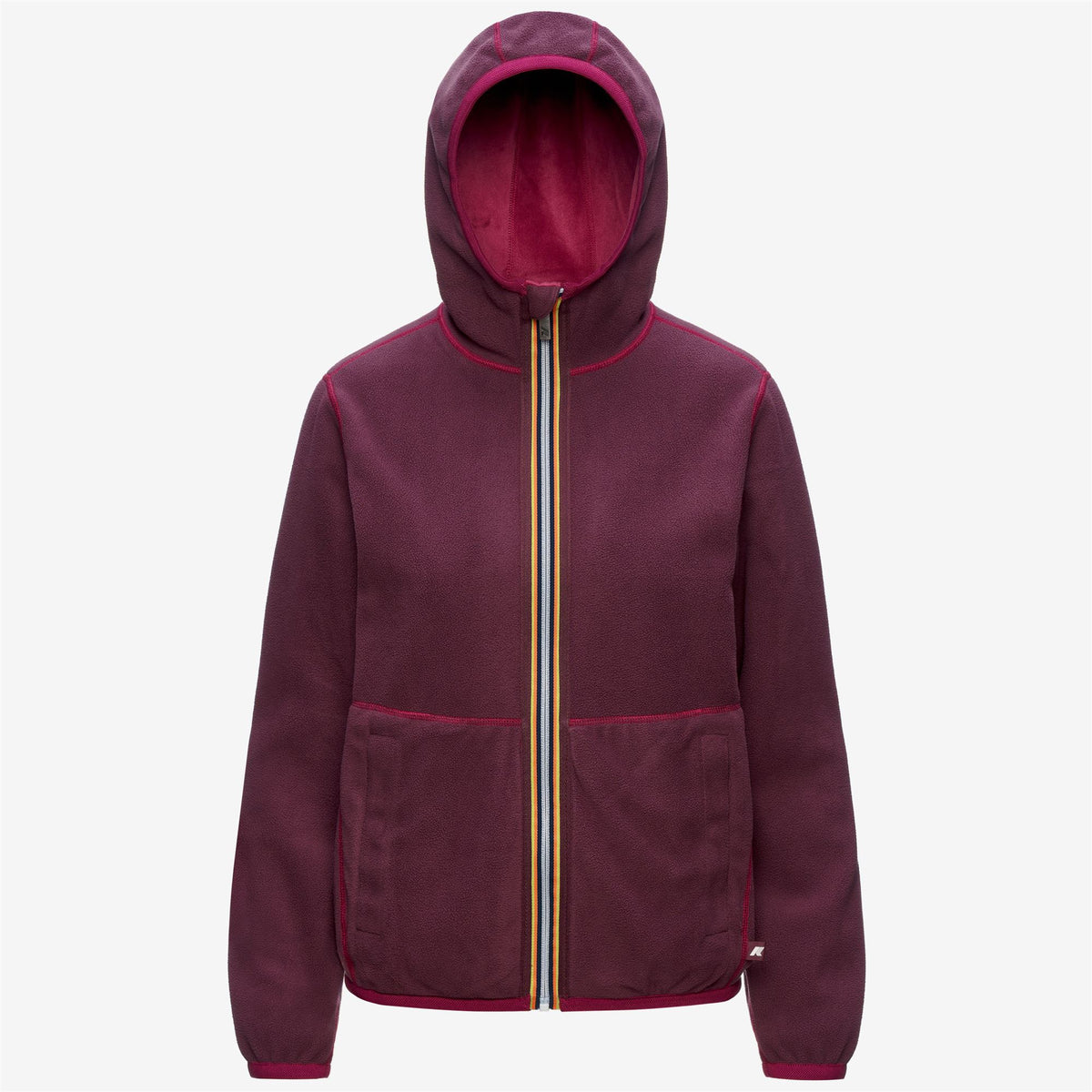 Fleece_Woman_LILY VELOUR POLAR DOUBLE_Jacket_Red Dk - Violet Mauve Wine - Commercial 2