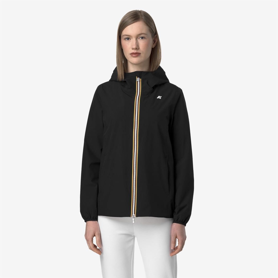 Black Grey Women's Mid-Season Waterproof Jacket with Stretch Fabric main