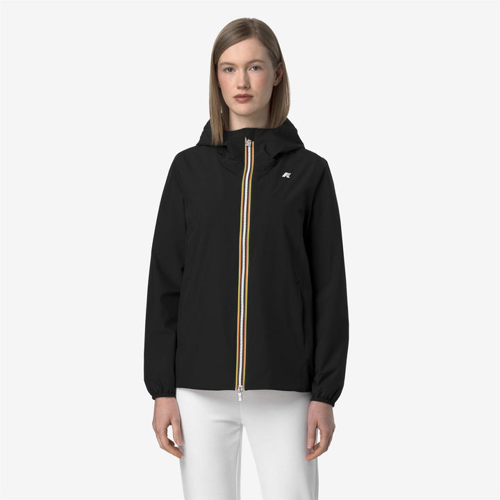 Black Grey Women's Mid-Season Waterproof Jacket with Stretch Fabric 3