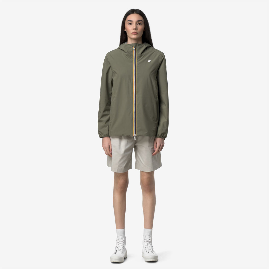 MARGUERITE STRETCH POLY JERSEY Jackets Mid Woman Green Lichen 01