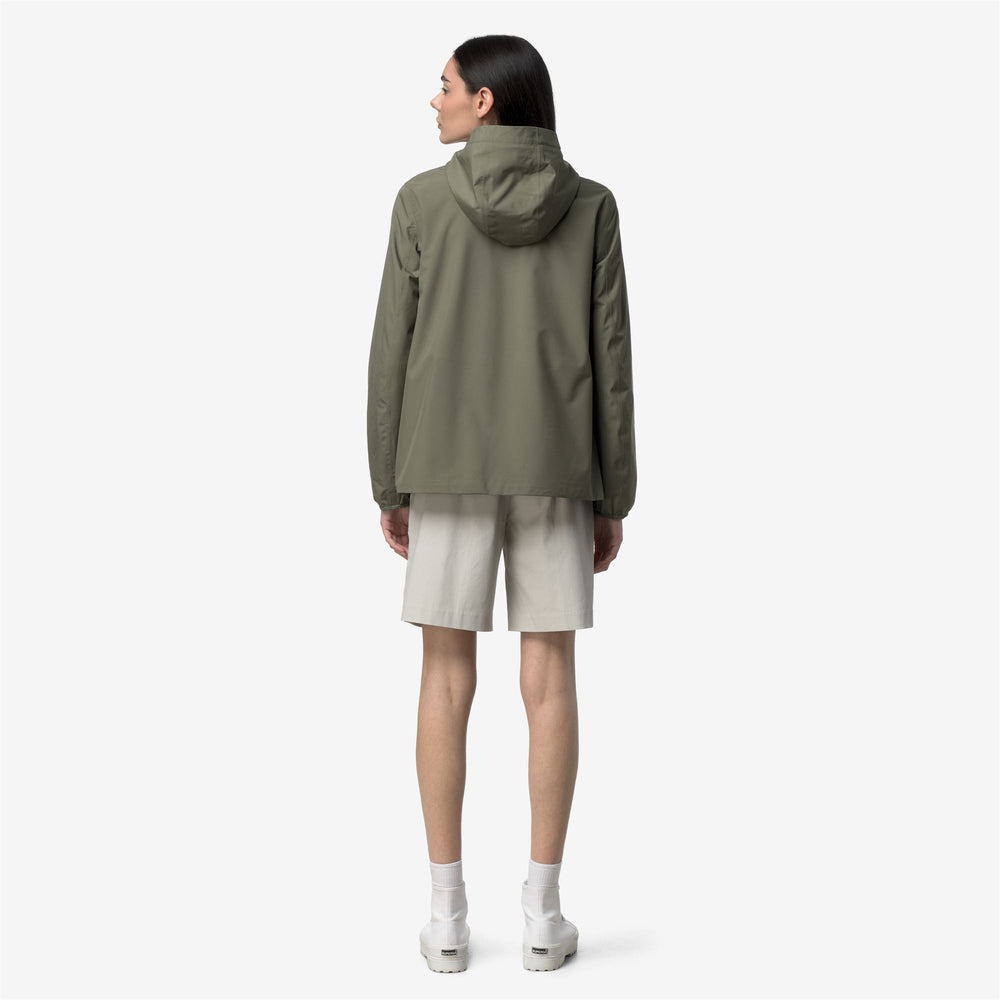 MARGUERITE STRETCH POLY JERSEY Jackets Mid Woman Green Lichen 02