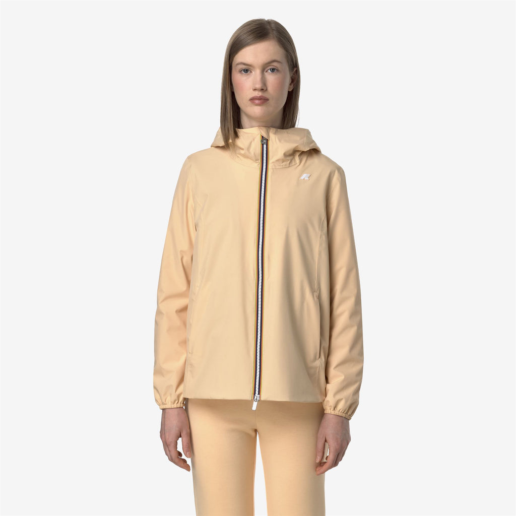 Jackets_WOMAN_MARGUERITE STRETCH POLY JERSEY_Mid_Beige Sheepskin - Commercial 4