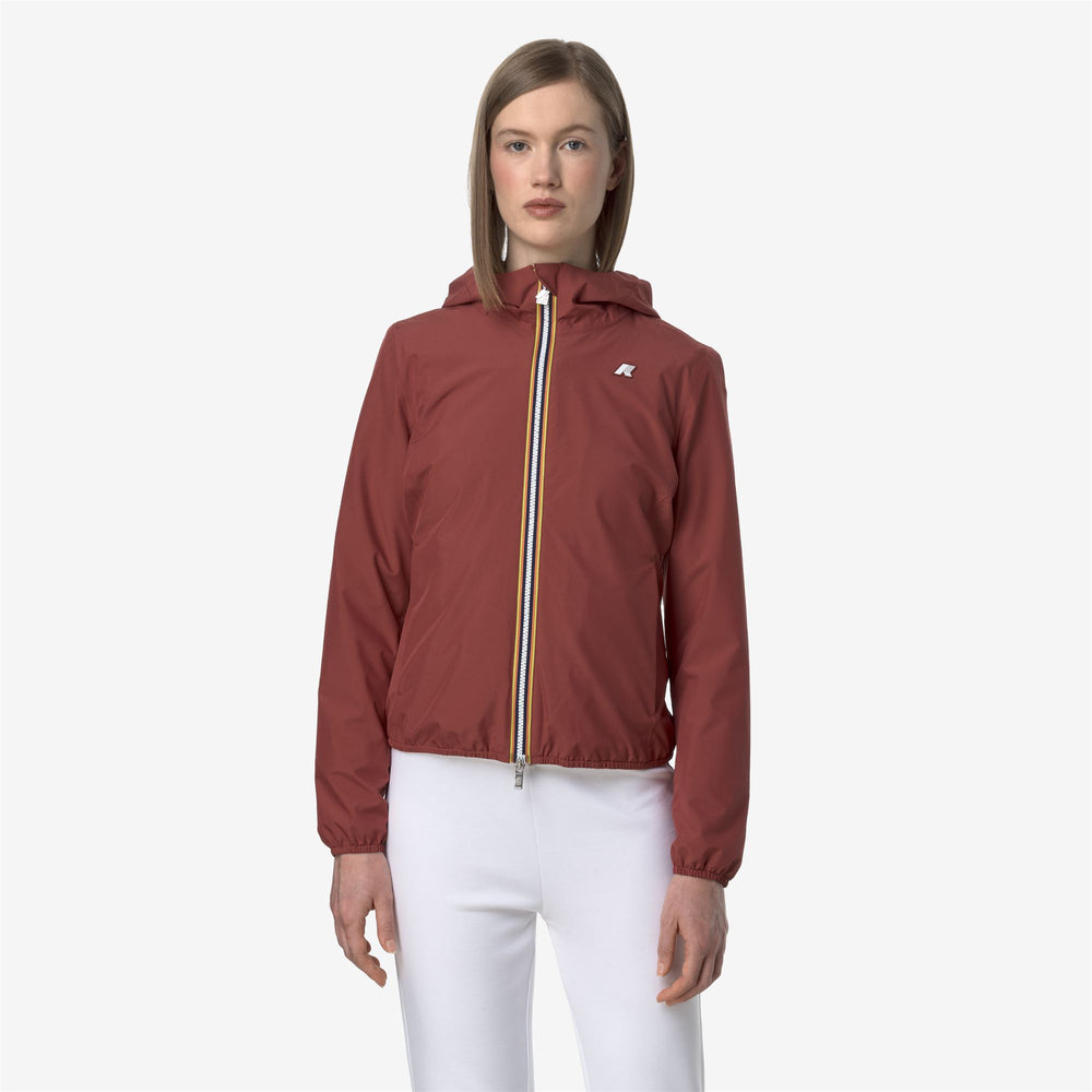 Red brown Women's Waterproof Short Jacket with Stretch Fabric 02