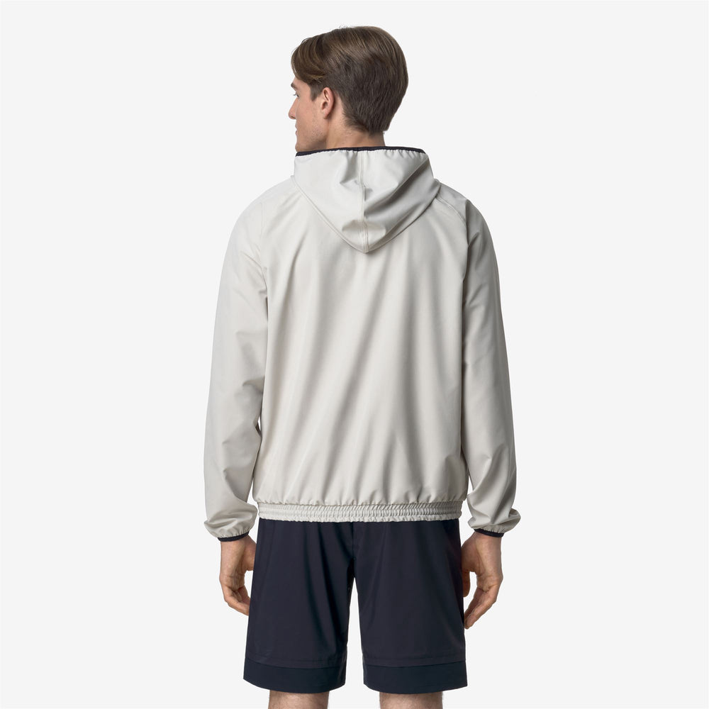 Beige Grey Men's Outdoor Fleece Jacket with Zip and Hood 02