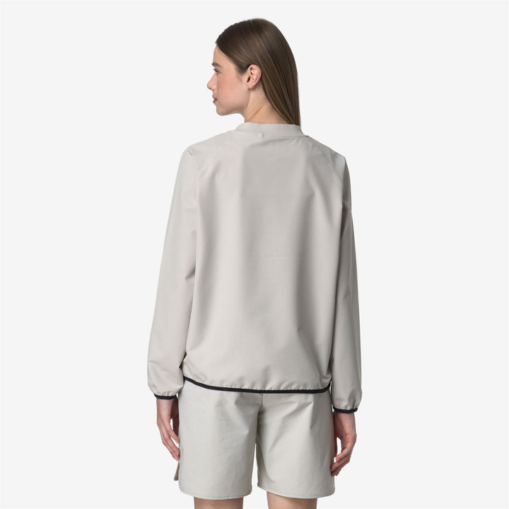 Felpa con Cappuccio Fleece Donna Beige e Grigio Outdoor 5