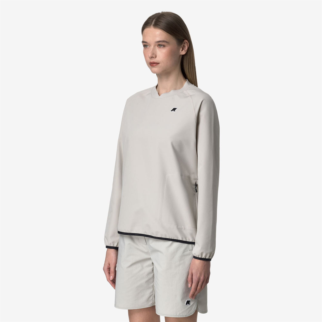 Felpa con Cappuccio Fleece Donna Beige e Grigio Outdoor main