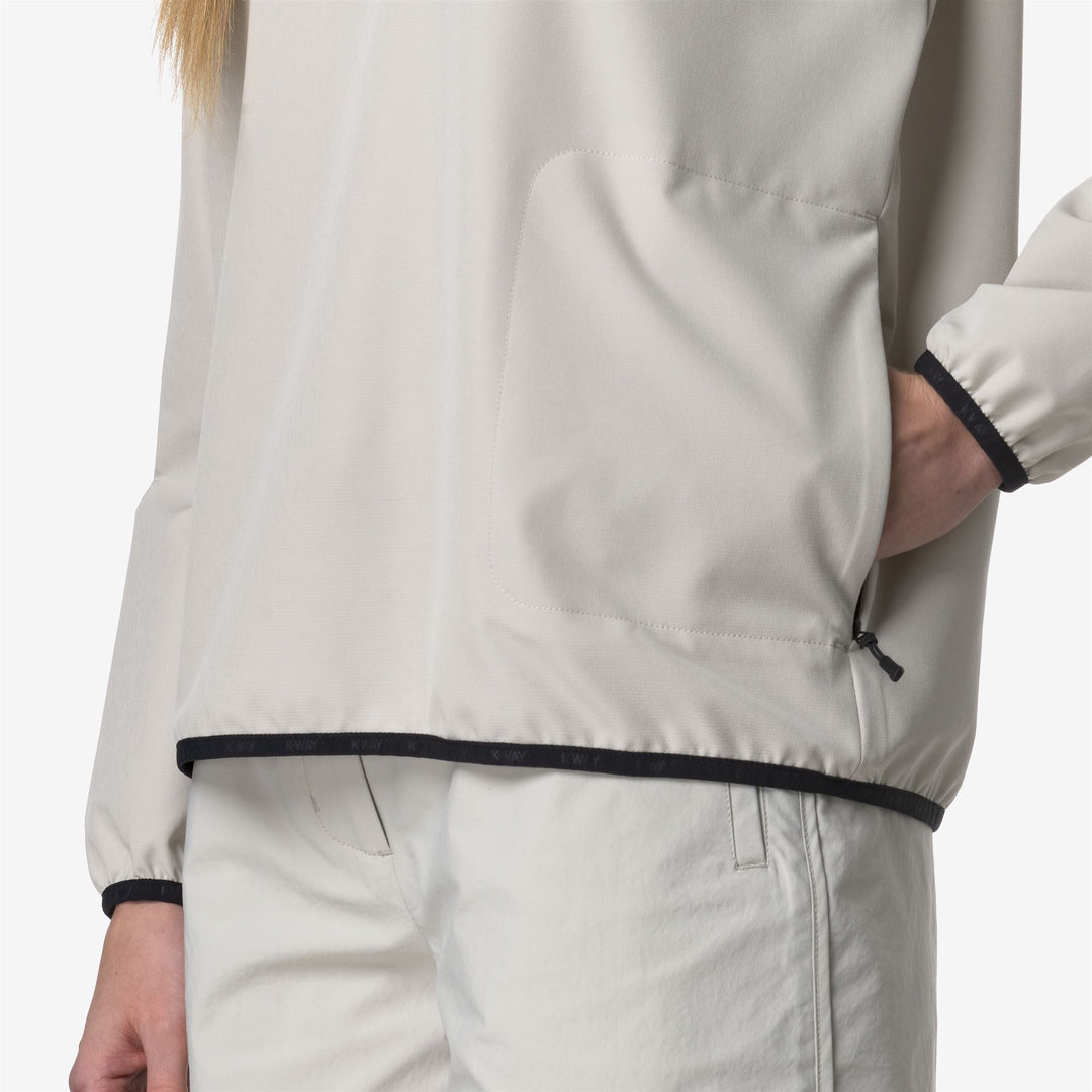 Felpa con Cappuccio Fleece Donna Beige e Grigio Outdoor main