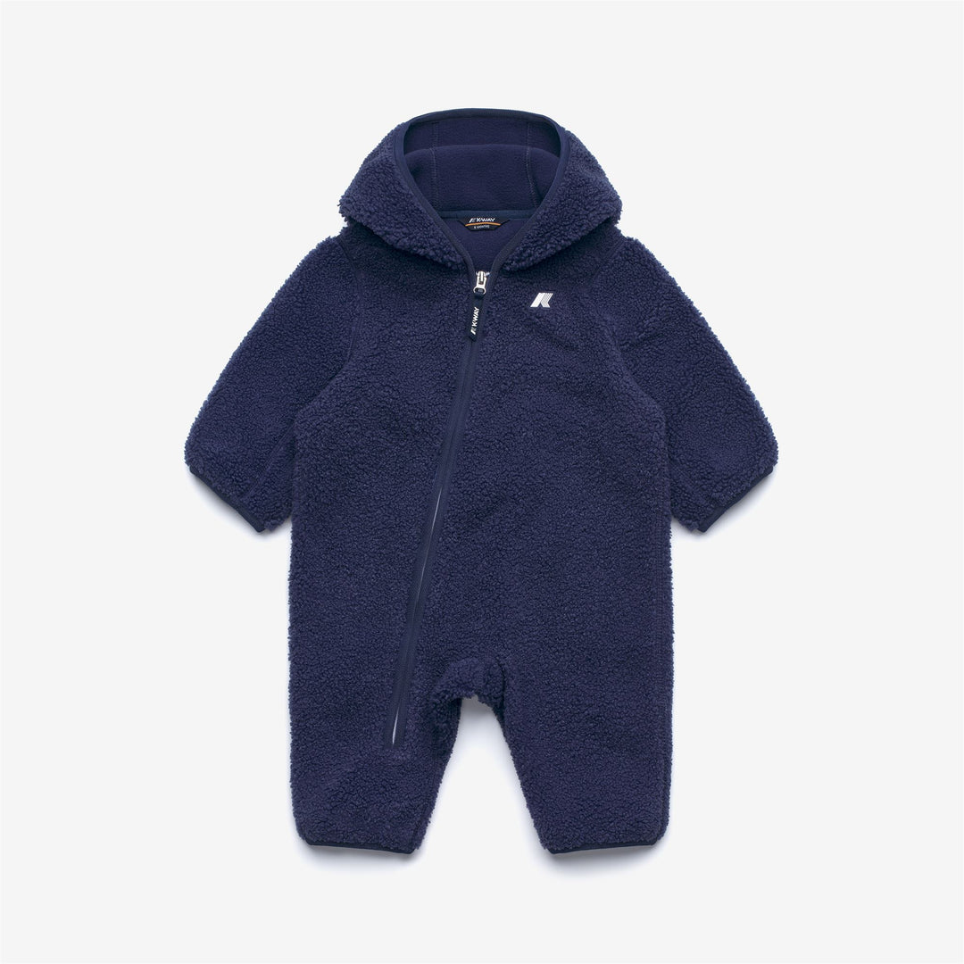 Deep blue Unisex Kid's Warm Fleece Romper Suit 01