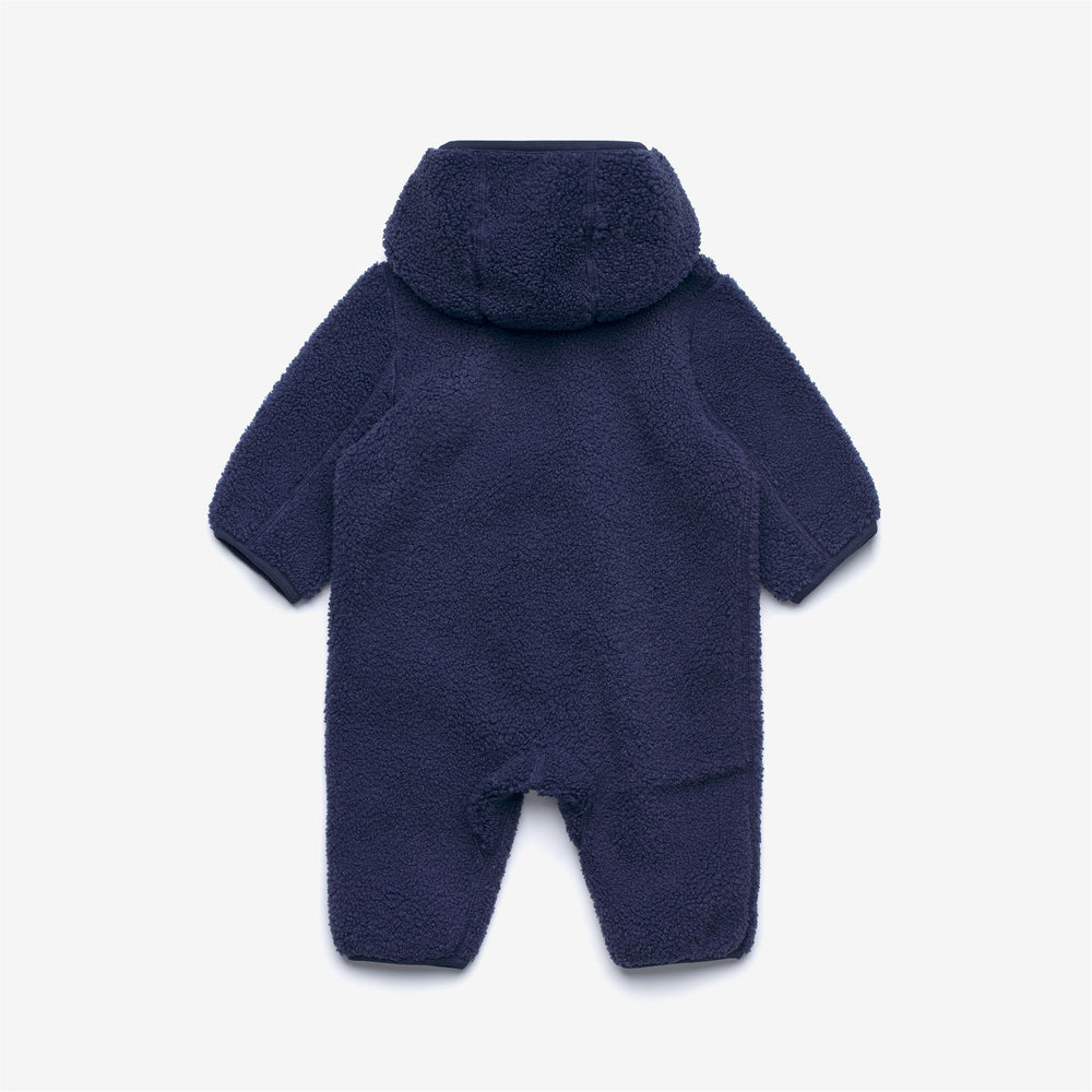 Deep blue Unisex Kid's Warm Fleece Romper Suit 02