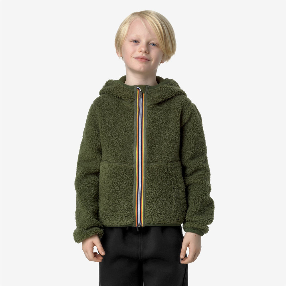 Green Boy's Reversible Fleece Jacket with Sherpa Layer 02
