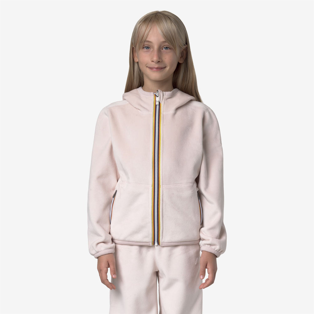 Fleece_GIRL_P. LILY VELOUR POLAR DOUBLE_Jacket_Rose Hushed - White Gardenia - Commercial 3
