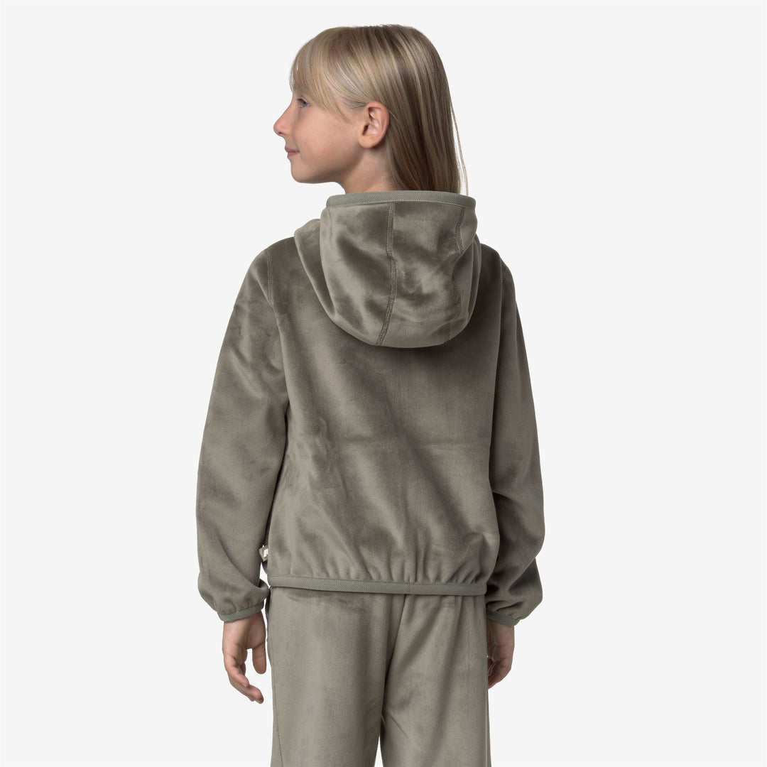 Giacca reversibile in pile di velluto verde rosa per ragazze main