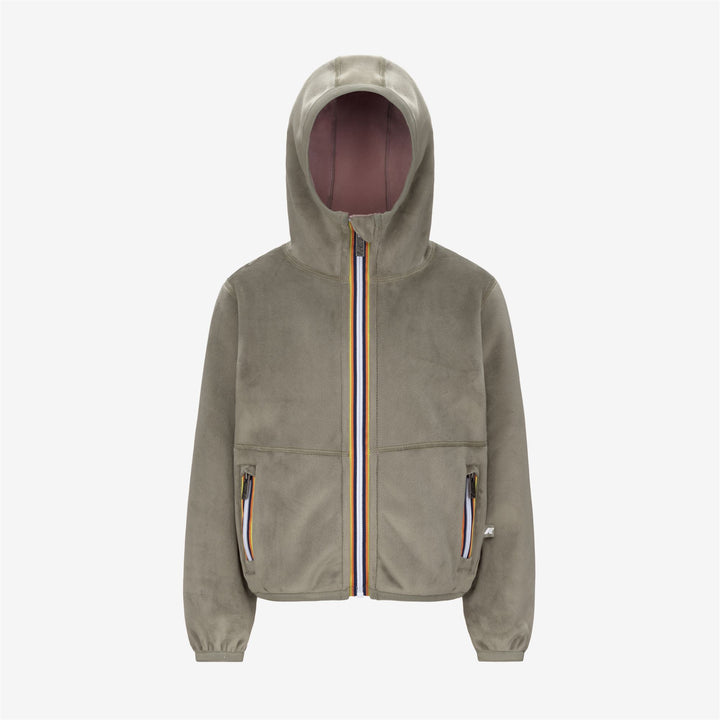 Giacca reversibile in pile di velluto verde rosa per ragazze 1