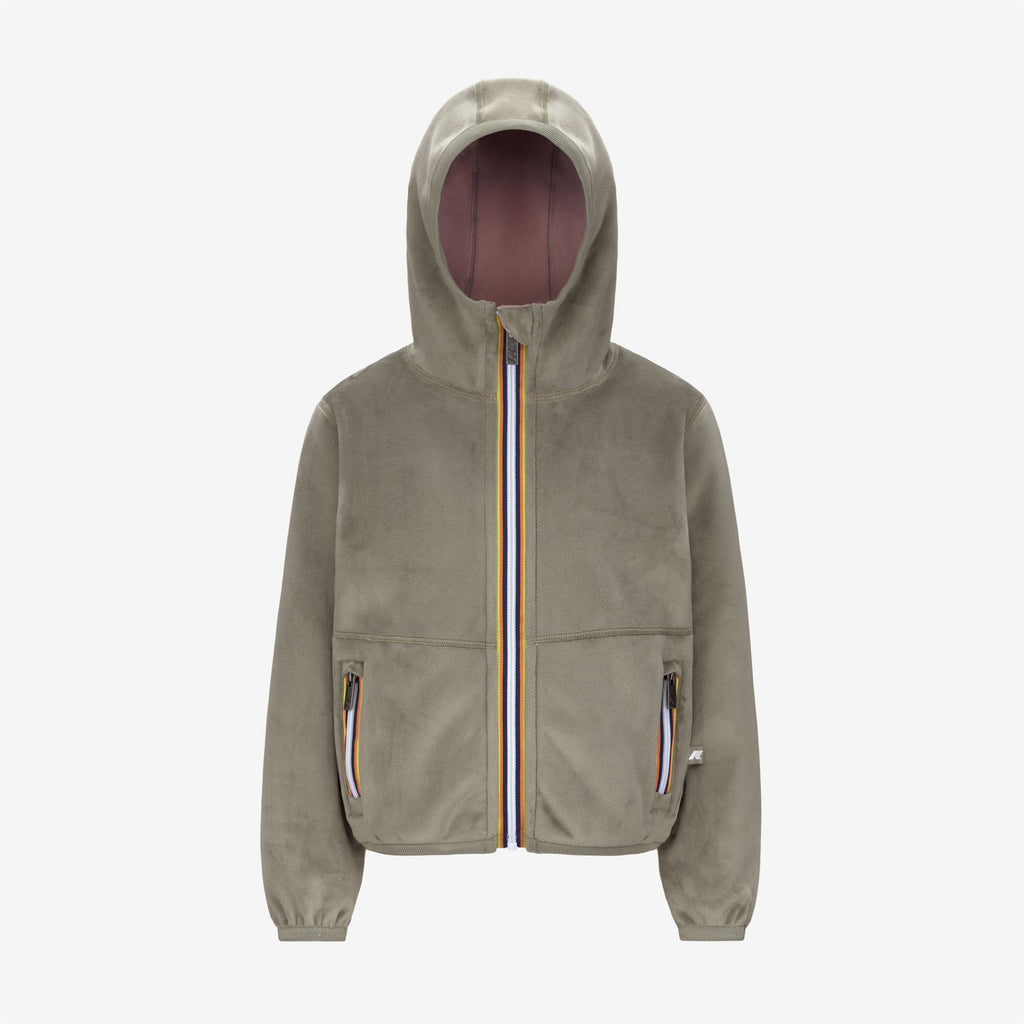 Fleece_GIRL_P. LILY VELOUR POLAR DOUBLE_Jacket_Green Oak - Rose Pinkish - Commercial 1