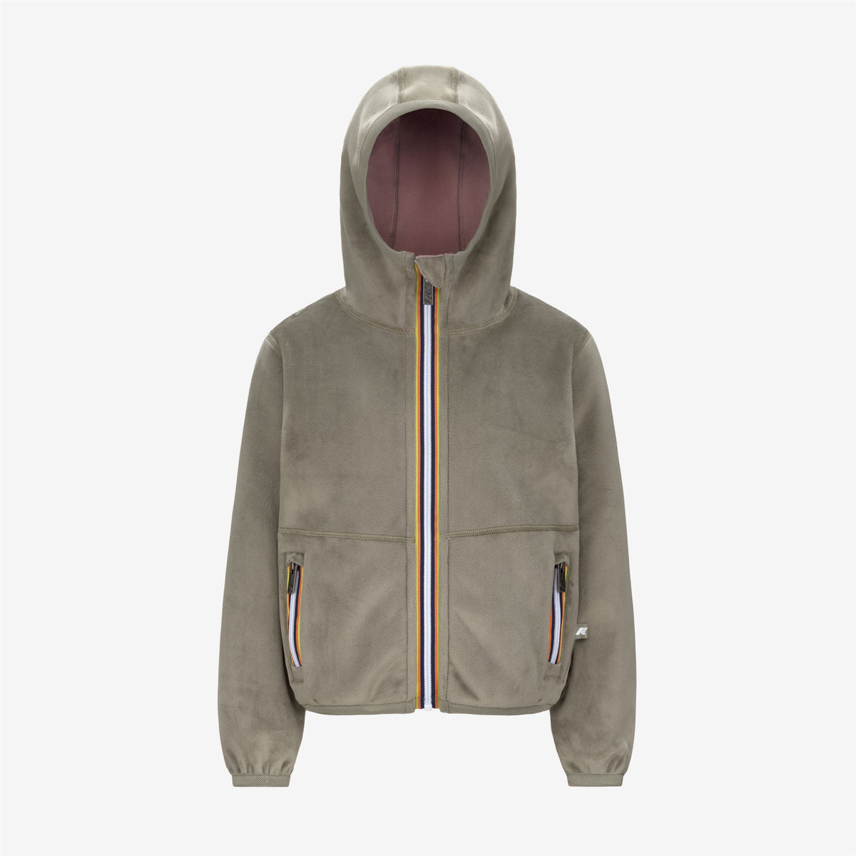 Fleece_GIRL_P. LILY VELOUR POLAR DOUBLE_Jacket_Green Oak - Rose Pinkish - Commercial 1