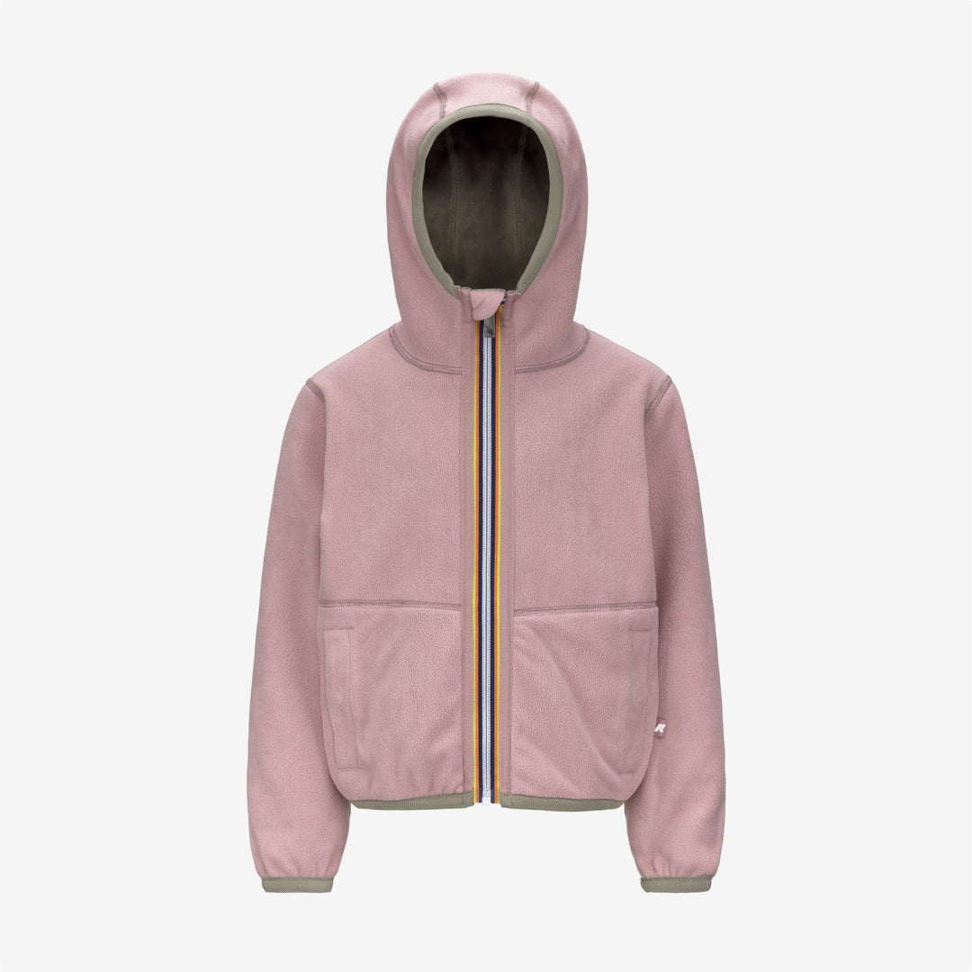 Giacca reversibile in pile di velluto verde rosa per ragazze main