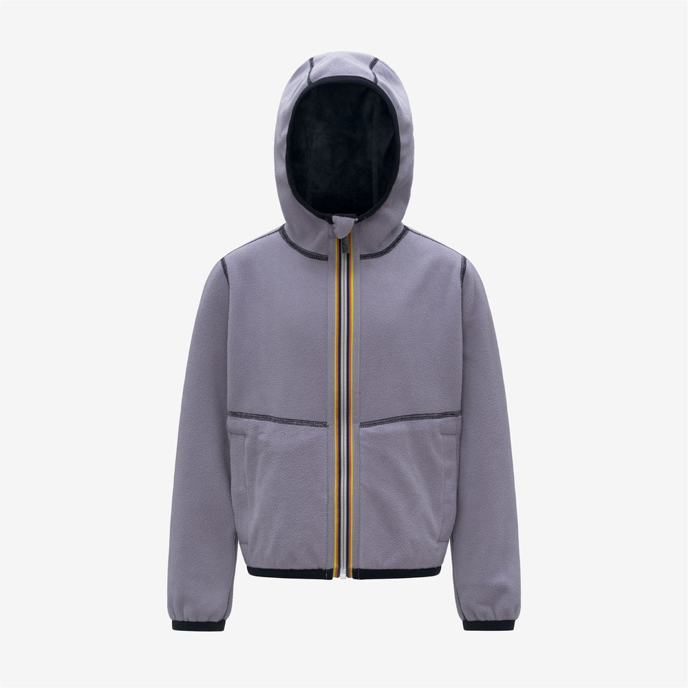 Blue lavender Girl's Reversible Fleece Jacket with Pockets 02