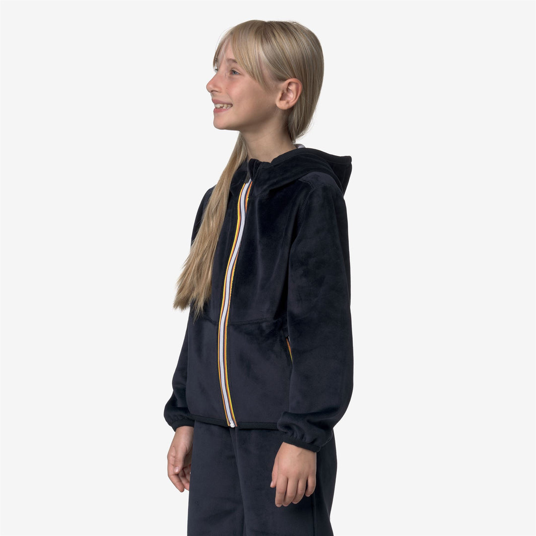 Blue lavender Girl's Reversible Fleece Jacket with Pockets main