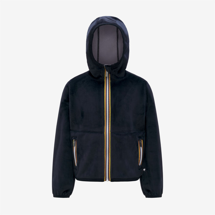 Blue lavender Girl's Reversible Fleece Jacket with Pockets 1