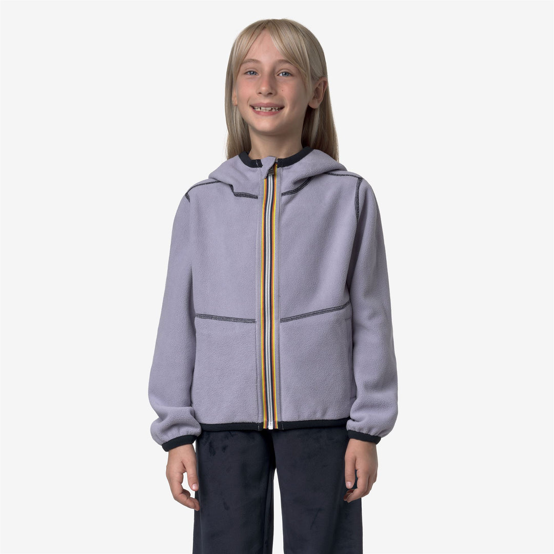 Blue lavender Girl's Reversible Fleece Jacket with Pockets main