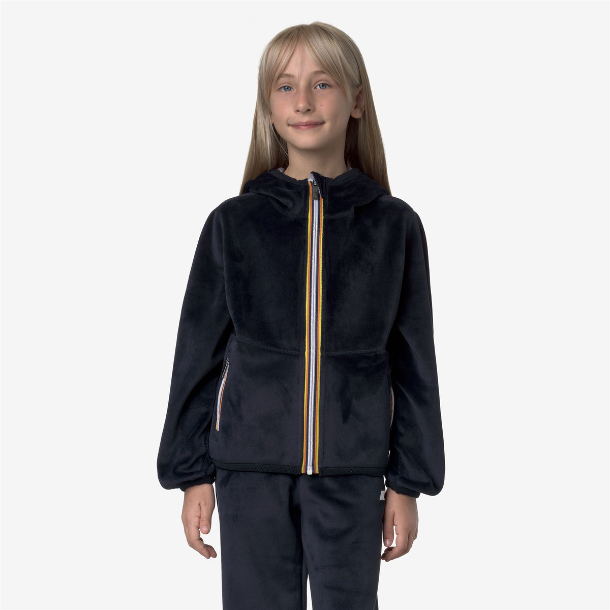 Fleece_GIRL_P. LILY VELOUR POLAR DOUBLE_Jacket_Blue Depth - Violet Lavender - Commercial 4