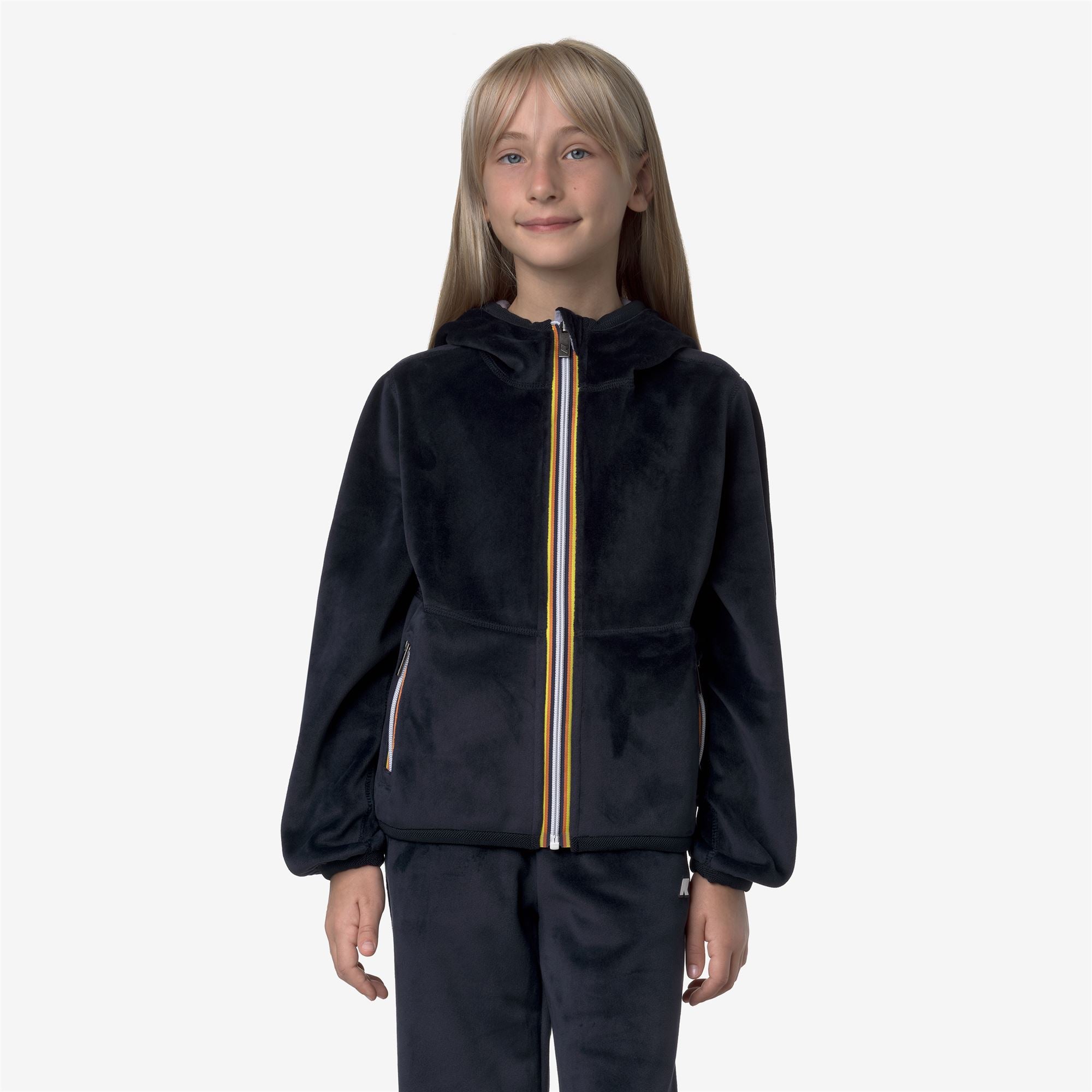 Fleece_GIRL_P. LILY VELOUR POLAR DOUBLE_Jacket_Blue Depth - Violet Lavender - Commercial 3