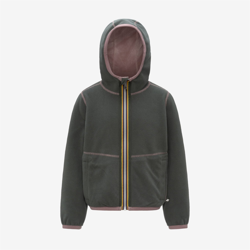 Fleece_GIRL_P. LILY VELOUR POLAR DOUBLE_Jacket_Rose Pinkish - GREEN BLACKISH - Commercial 2