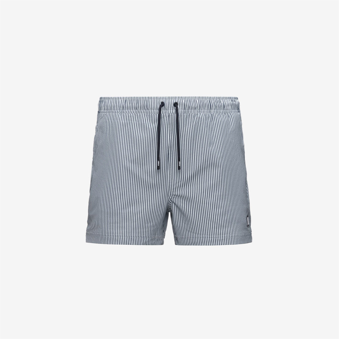 HAZEL MID STRIPES BEACH - Bathing Suits - Swimming Trunks - Man - WHITE-BLUE DEPTH 01