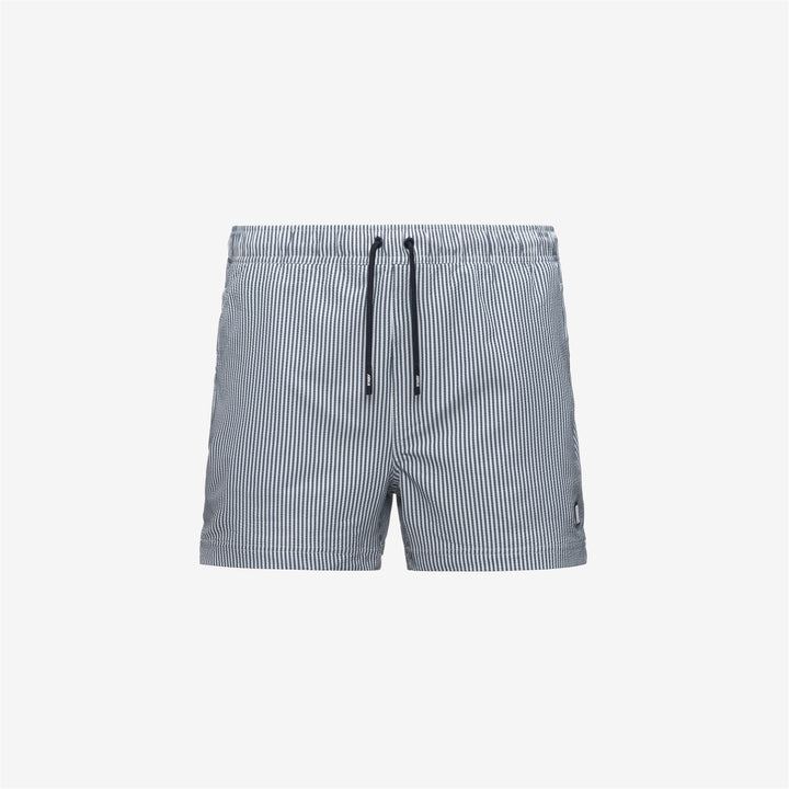 HAZEL MID STRIPES BEACH - Bathing Suits - Swimming Trunks - Man - WHITE-BLUE DEPTH 1