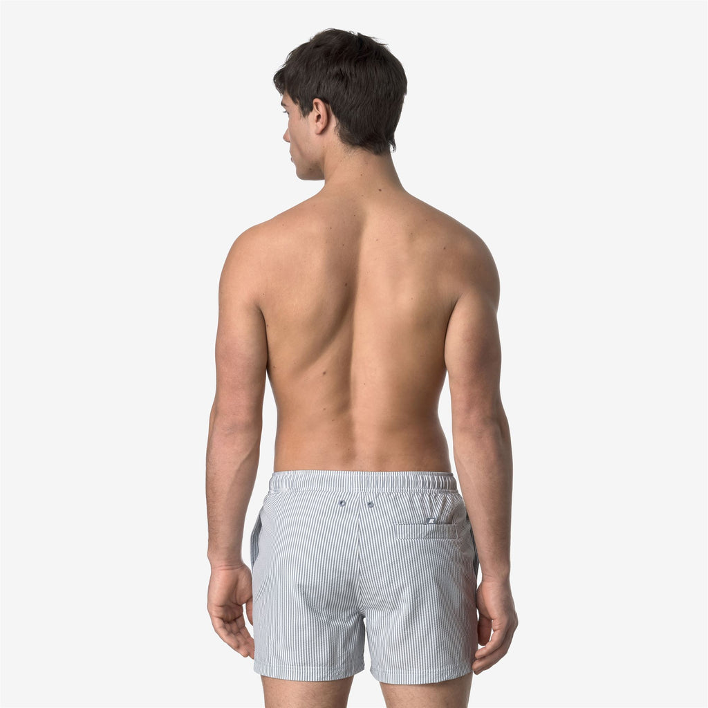 Bathing Suits_MAN_HAZEL MID STRIPES BEACH_Swimming Trunks_White - Grey Md - Commercial 6