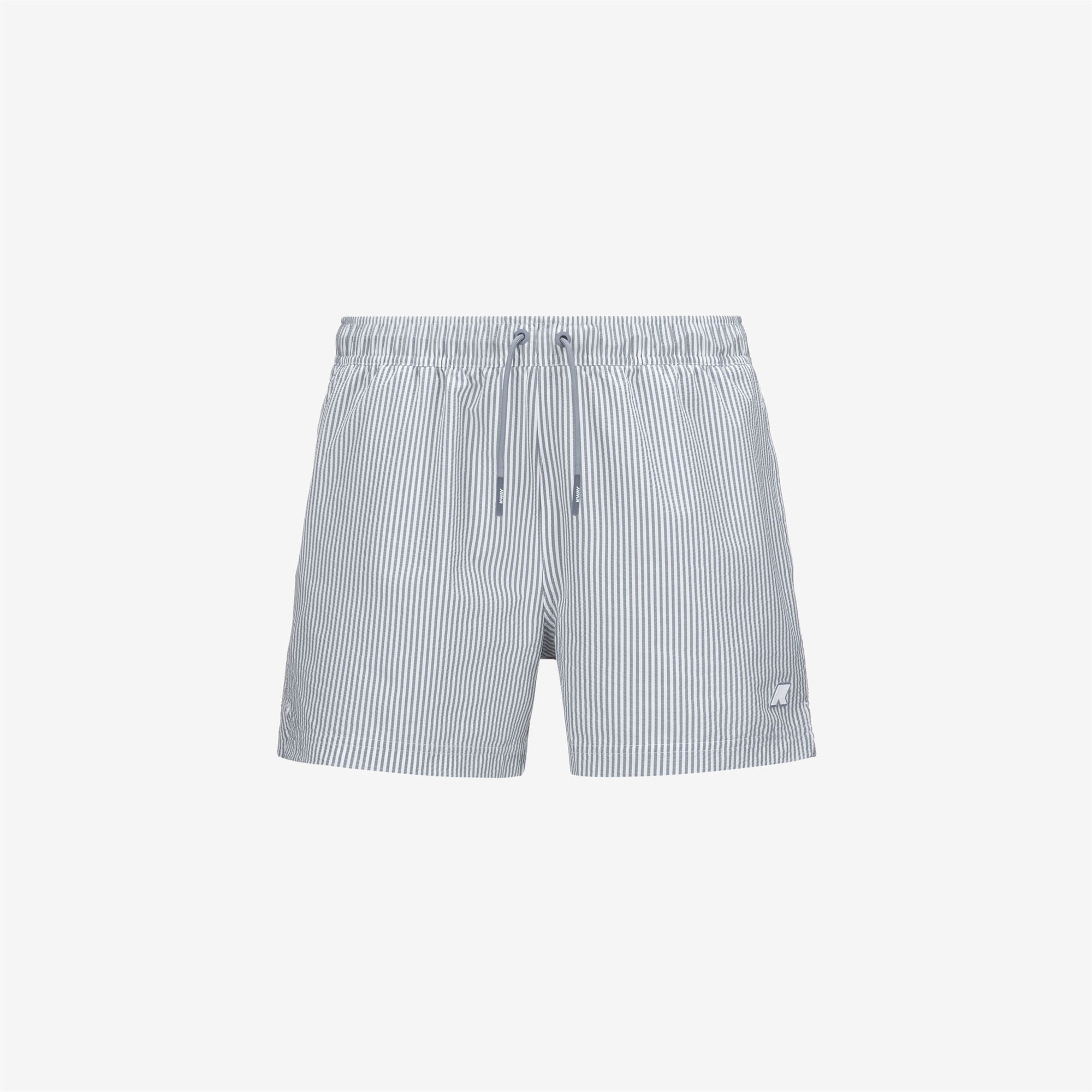 Bathing Suits_MAN_HAZEL MID STRIPES BEACH_Swimming Trunks_White - Grey Md - Commercial 1