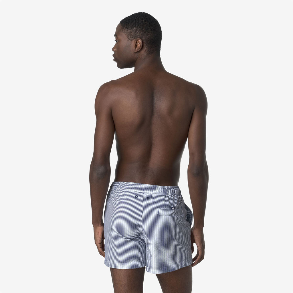 Bathing Suits_MAN_HAZEL MID STRIPES BEACH_Swimming Trunks_White - Blue Deep Cobalt - Commercial 6