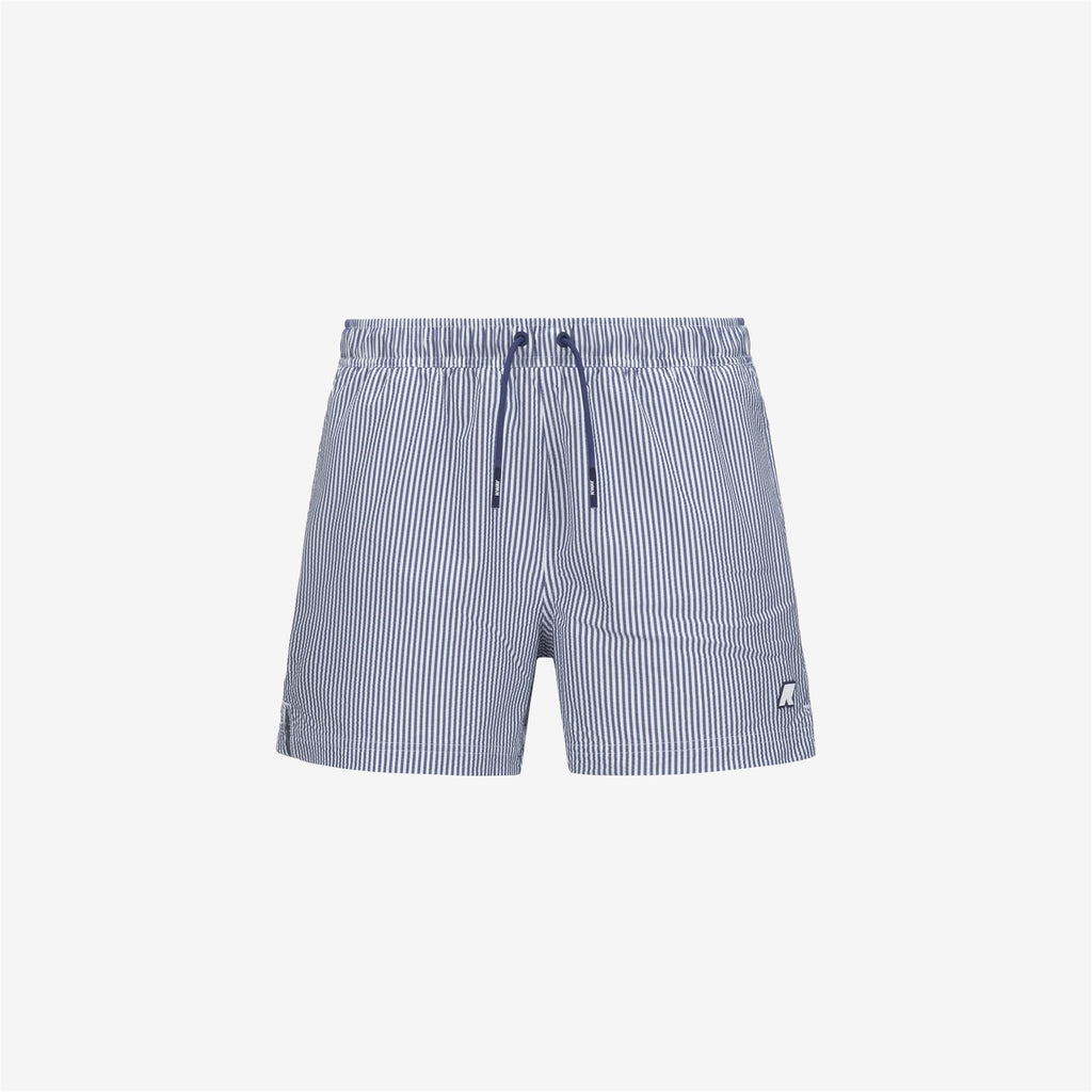 Bathing Suits_MAN_HAZEL MID STRIPES BEACH_Swimming Trunks_White - Blue Deep Cobalt - Commercial 1