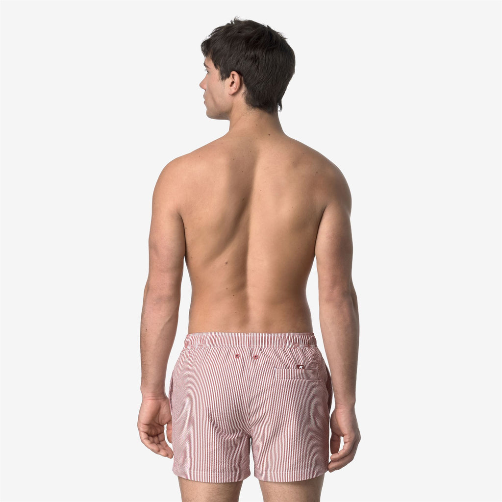 Bathing Suits_MAN_HAZEL MID STRIPES BEACH_Swimming Trunks_White - Red Brownish - Commercial 6