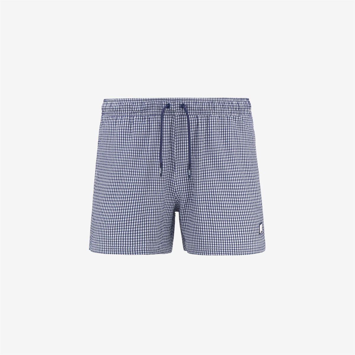Bathing Suits_MAN_HAZEL CHECK BEACH_Swimming Trunks_White - Blue Deep Cobalt - Commercial 1