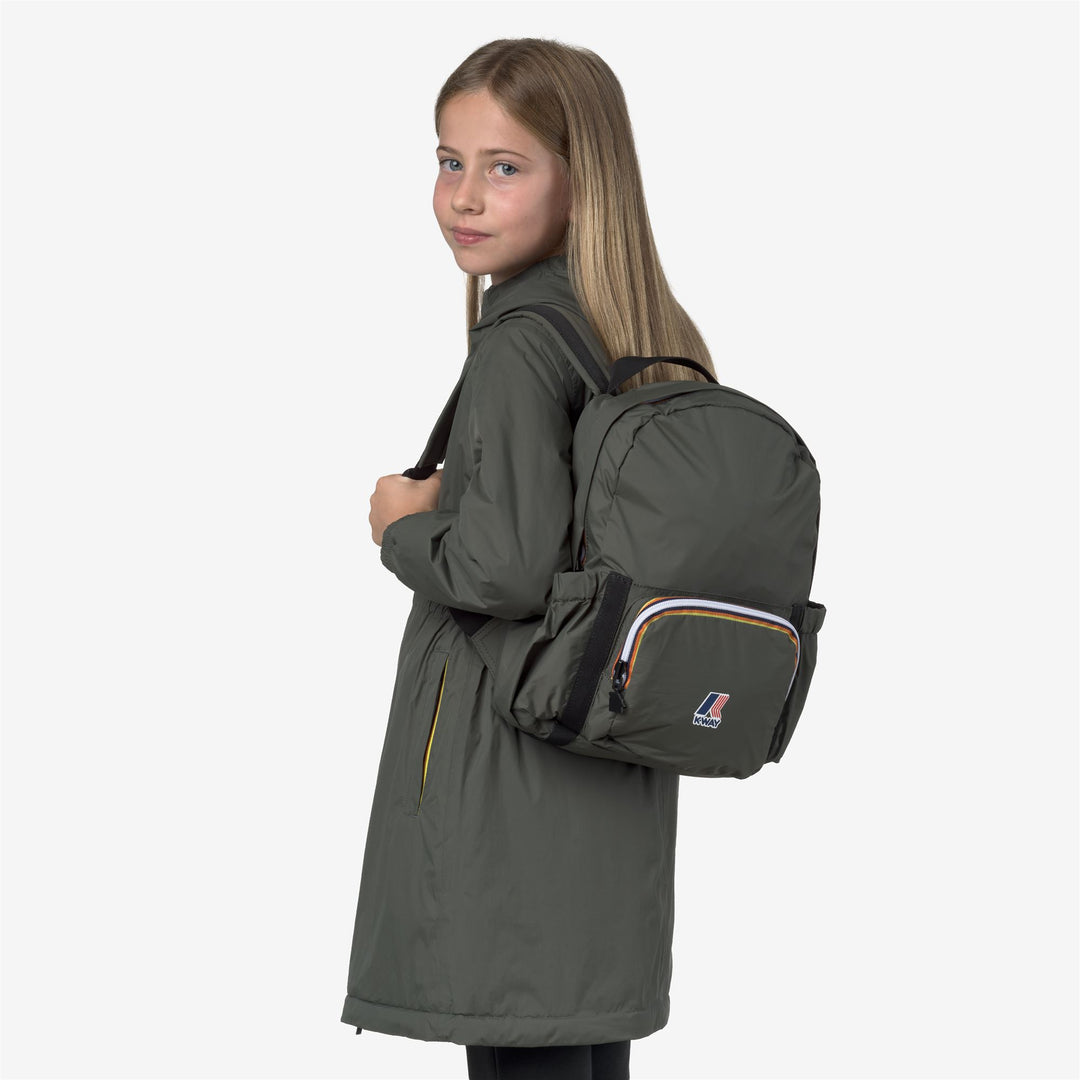 Zaino unisex verde in nylon riciclato per bambini main