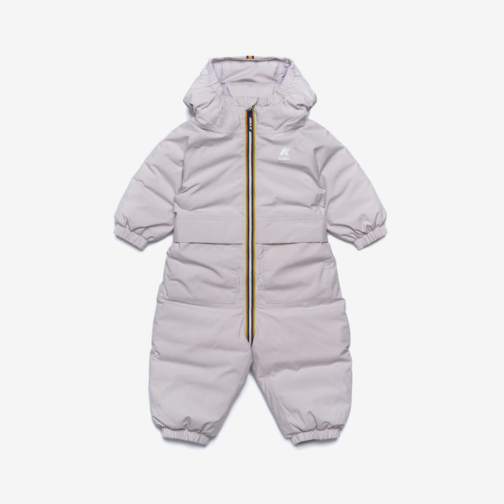 Tuta unisex grigia idrorepellente per bambini con cappuccio e tasche 1