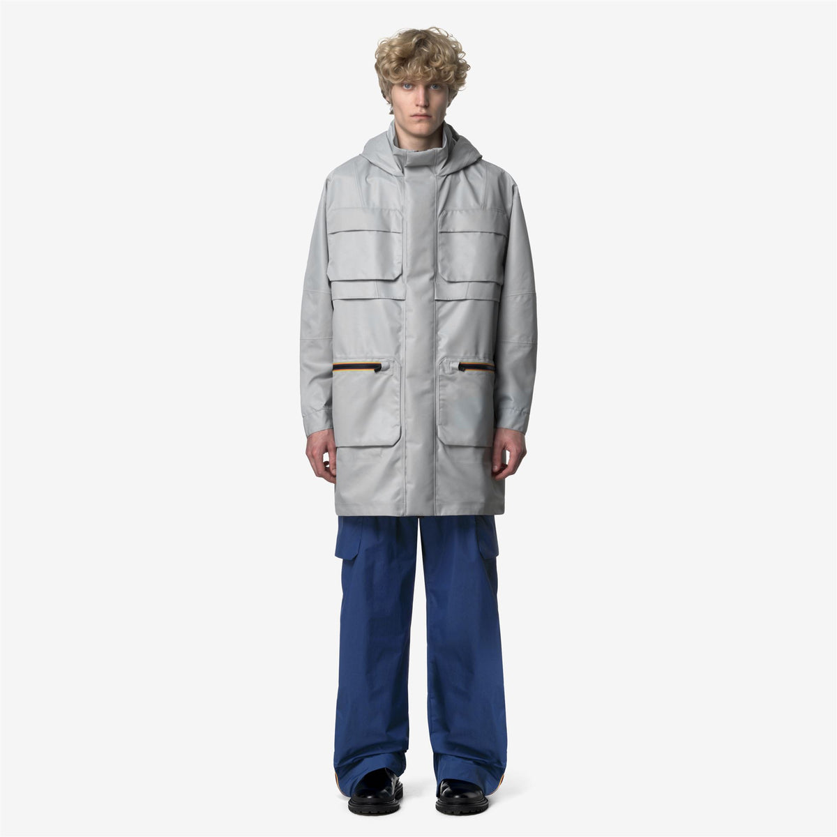 Jackets_UNISEX_EFFIE TECH SHINY TWILL_3/4 Length_Grey Silver - Commercial 4