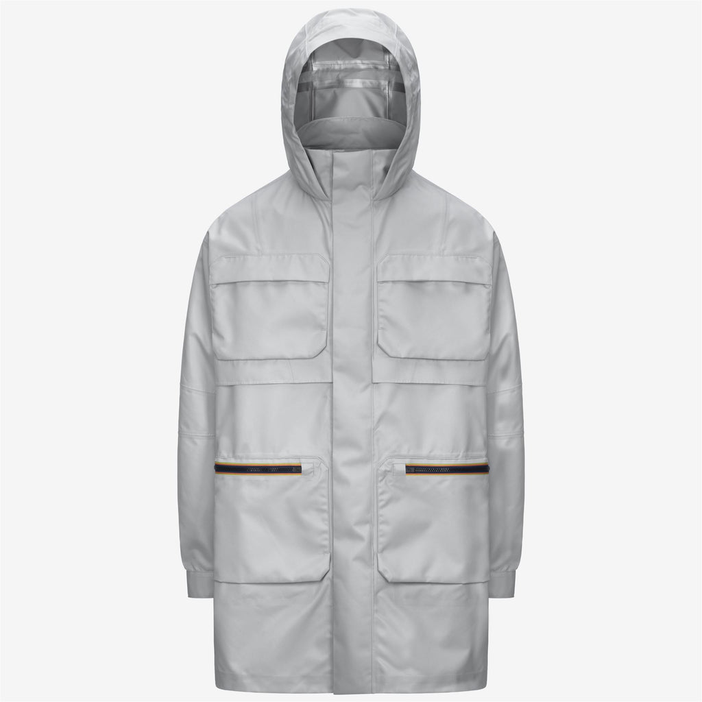 Jackets_UNISEX_EFFIE TECH SHINY TWILL_3/4 Length_Grey Silver - Commercial 1