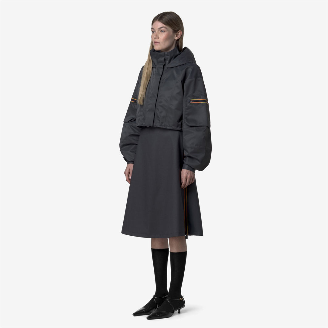 Giacca corta impermeabile da donna blu con membrana isolante main