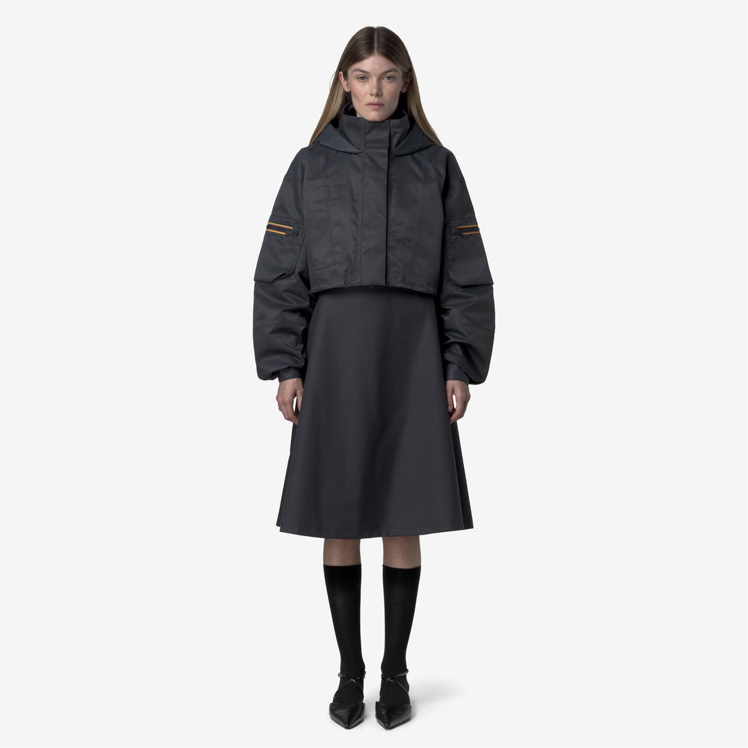 Giacca corta impermeabile da donna blu con membrana isolante main