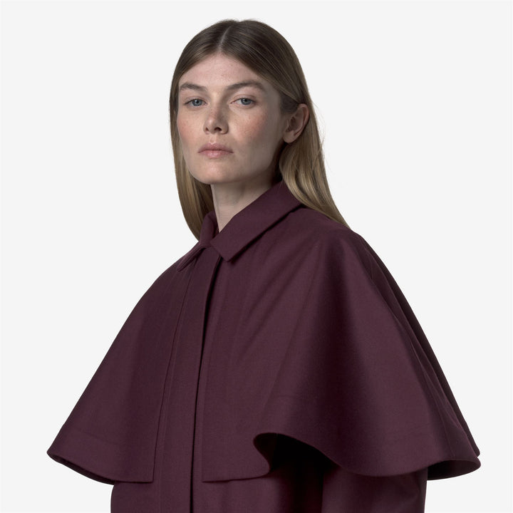 Giacca lunga da donna rossa in tessuto Woolmark e resistente all'acqua 2