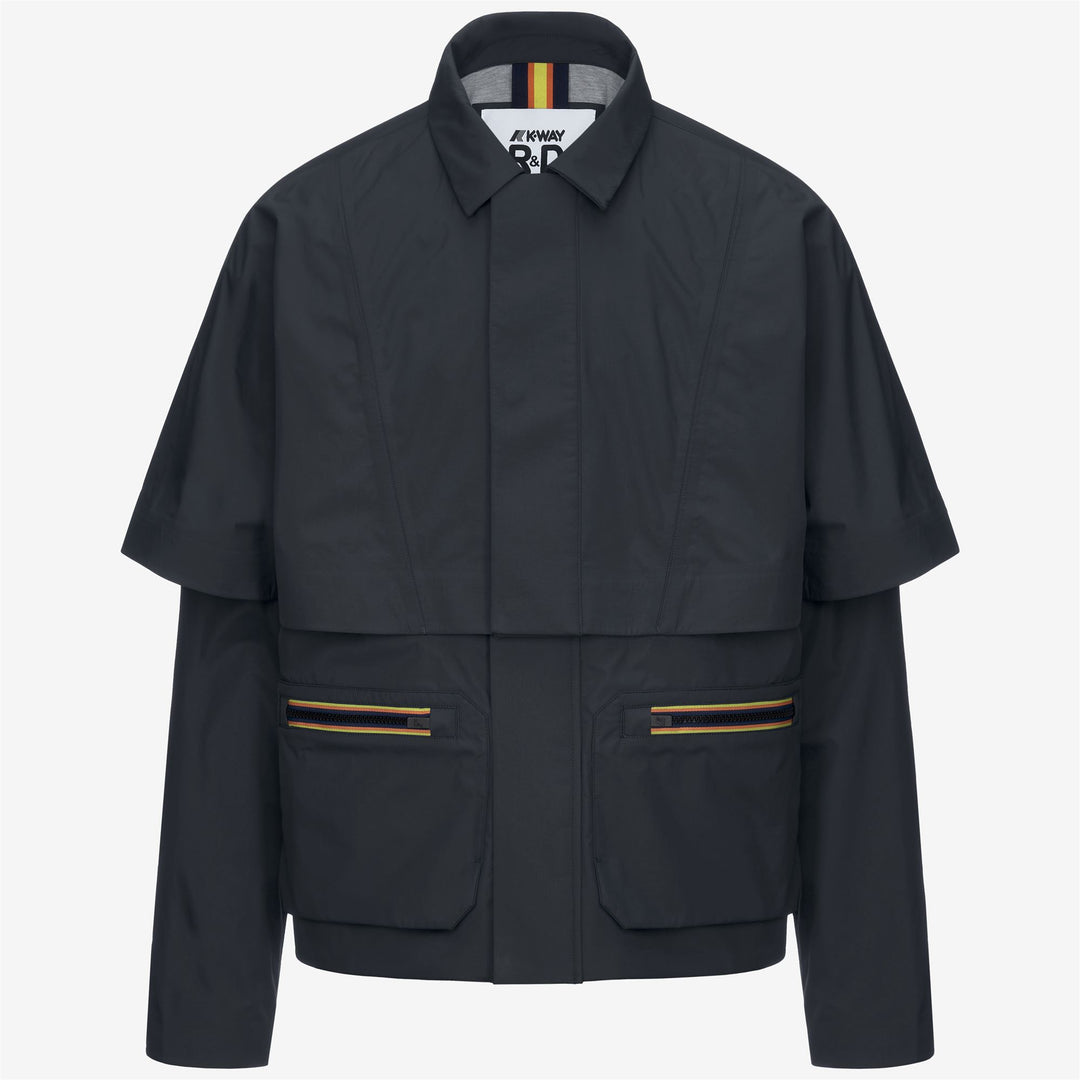 Blue Men's Short Jacket with Wool Blend Lining 01