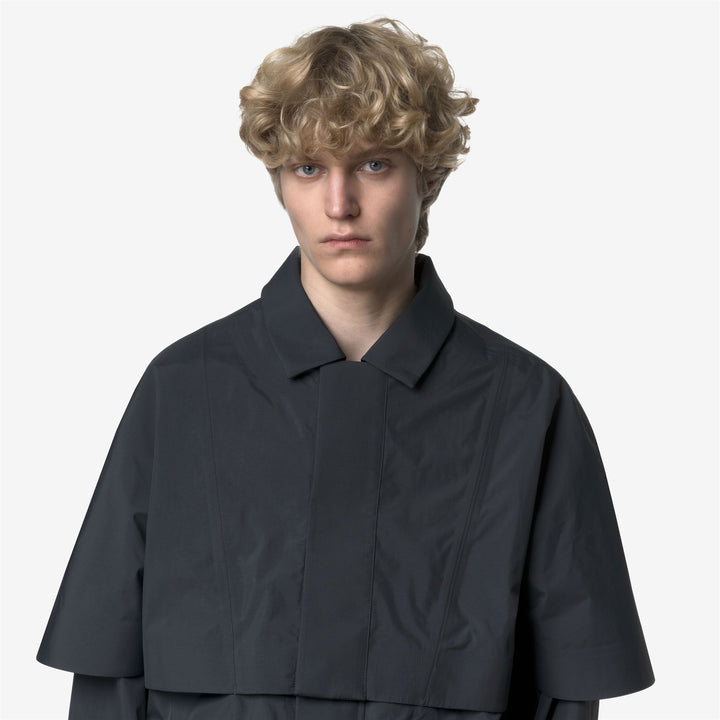 Blue Men's Short Jacket with Wool Blend Lining 2