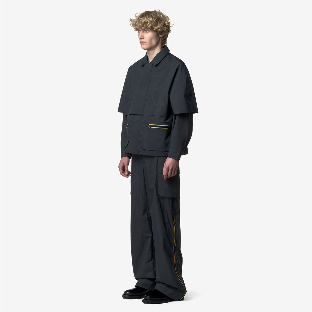 Blue Men's Short Jacket with Wool Blend Lining main