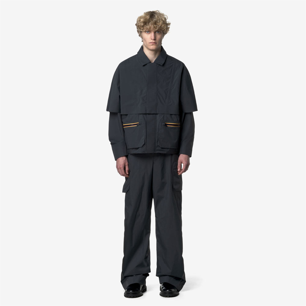 Blue Men's Short Jacket with Wool Blend Lining 02