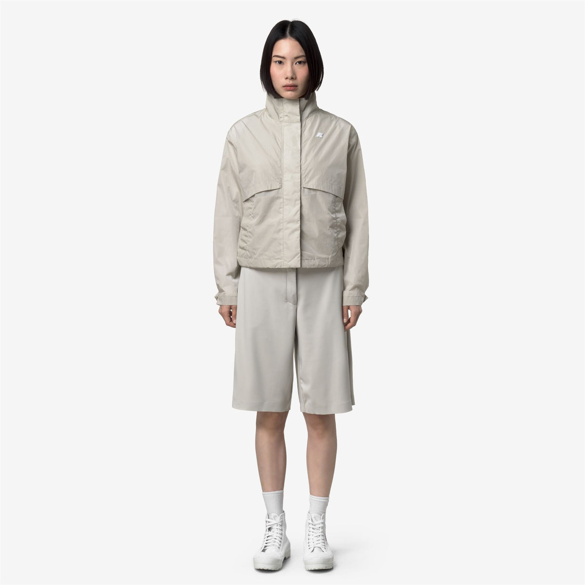 Jackets_Woman_AUBETTE SATIN GLASS_Short_BEIGE LT - Commercial 4