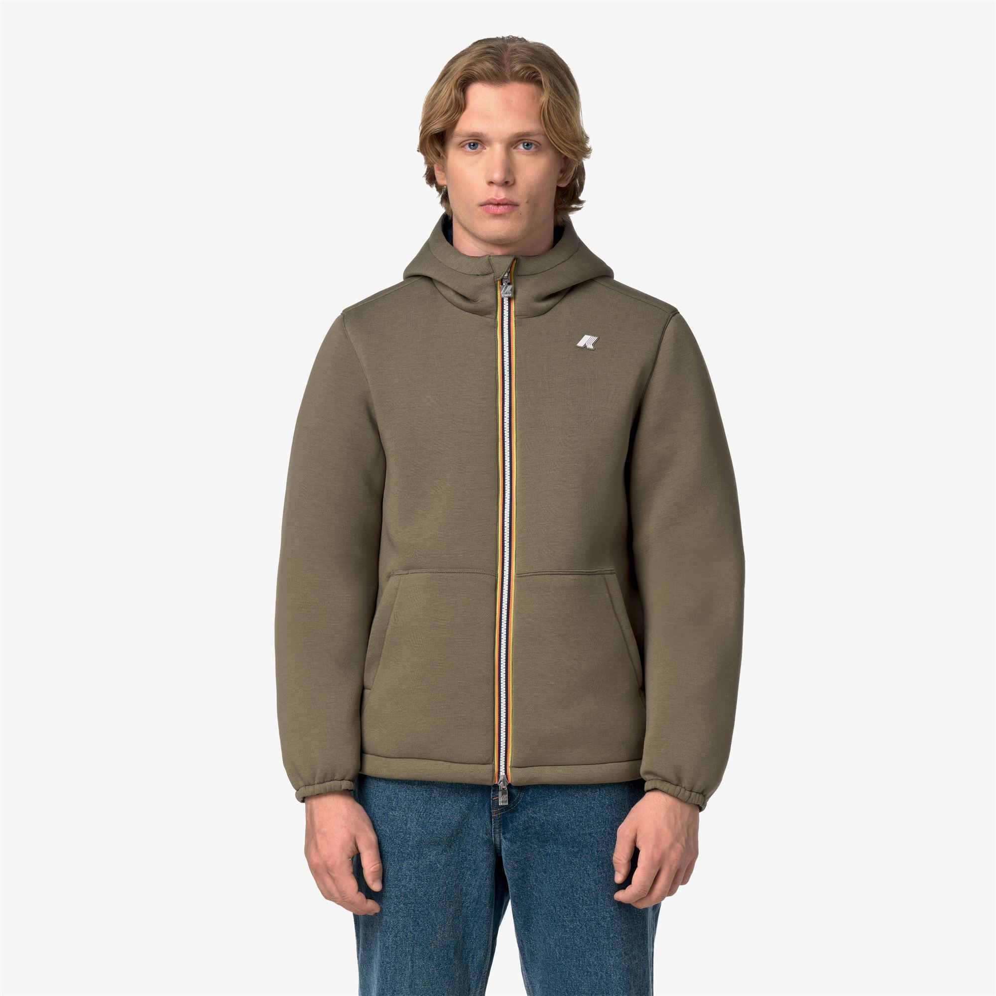 Jackets_Man_JACK SPACER NYLON DOUBLE_Short_Green Army - Blue Depth - Commercial 4